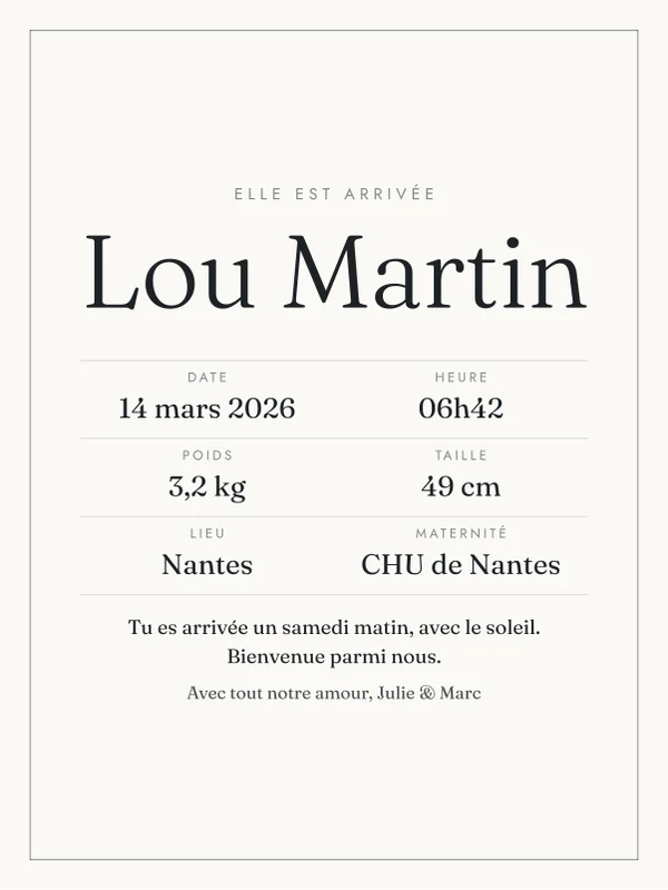 Triptyque de chambre Trait fin — exemple